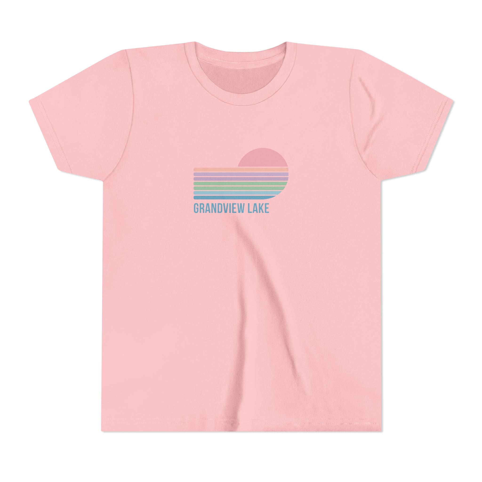 Youth Tee — 'Grandview Lake' Pastel Retro Sunset Kids T-Shirt