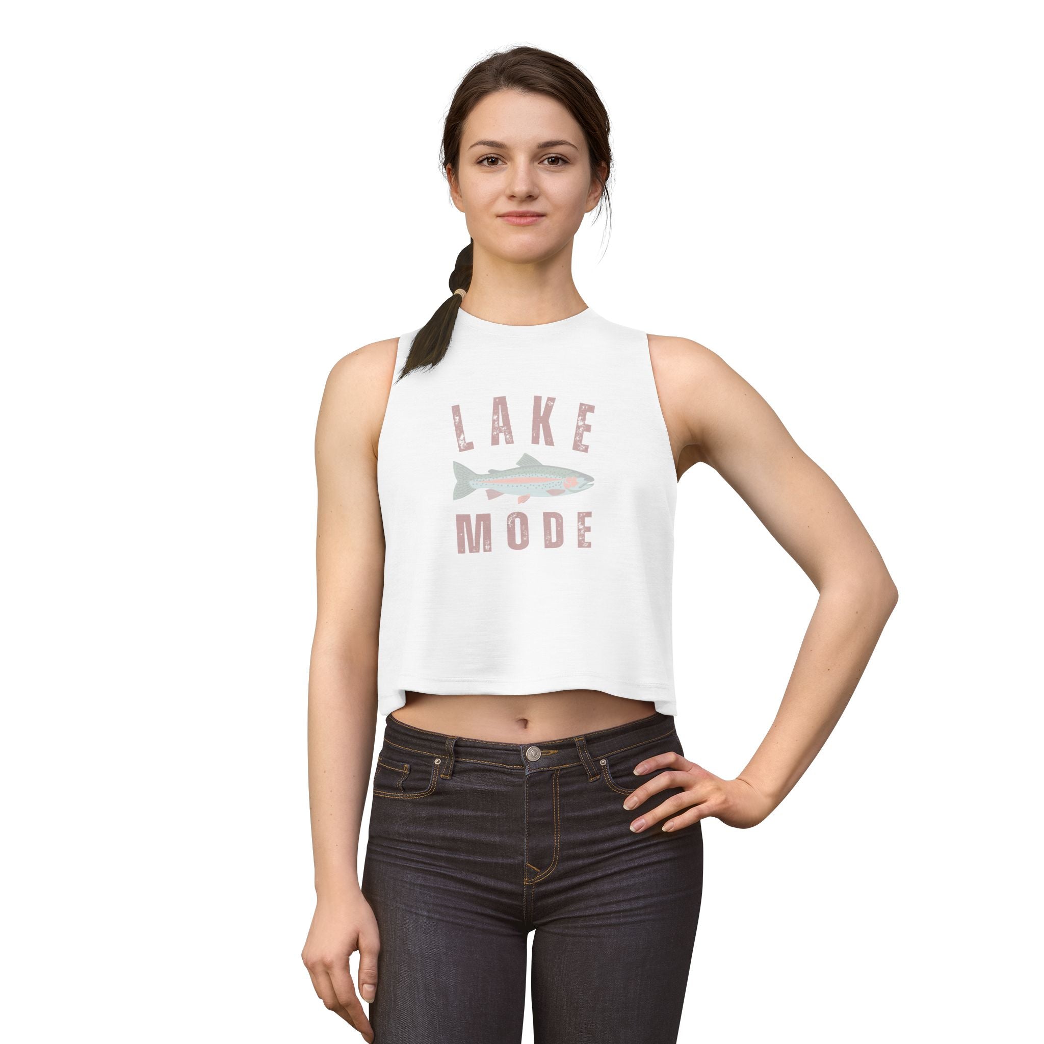 Lake Mode Women's Crop Tank Top – Fish Graphic