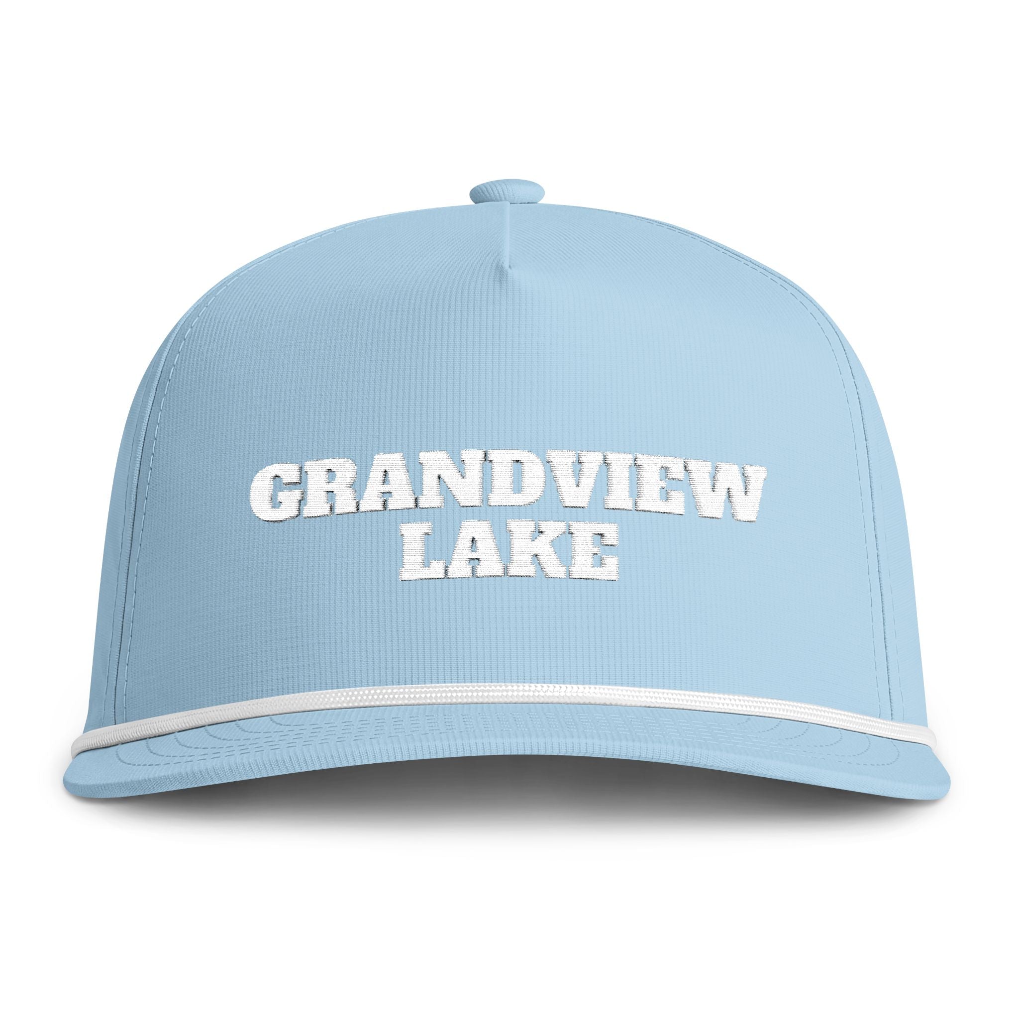 Sunwashed Rope Cap - "GRANDVIEW LAKE' Embroidered Trucker Hat