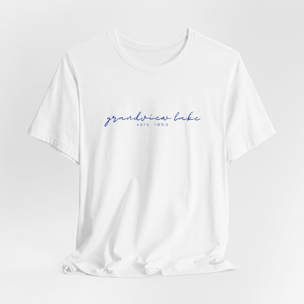 Script "grandview lake" Unisex Jersey Short Sleeve Tee