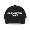 Grandview Lake Trucker Hat — Vintage White Mesh Snapback Cap