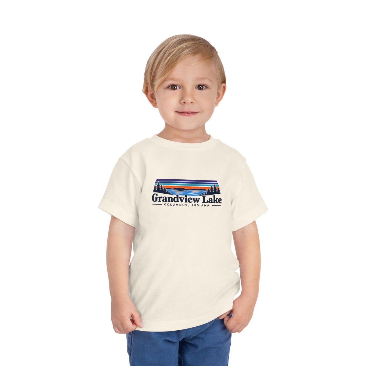 Toddler Tee - "Grandview Lake" Retro Sunset Graphic