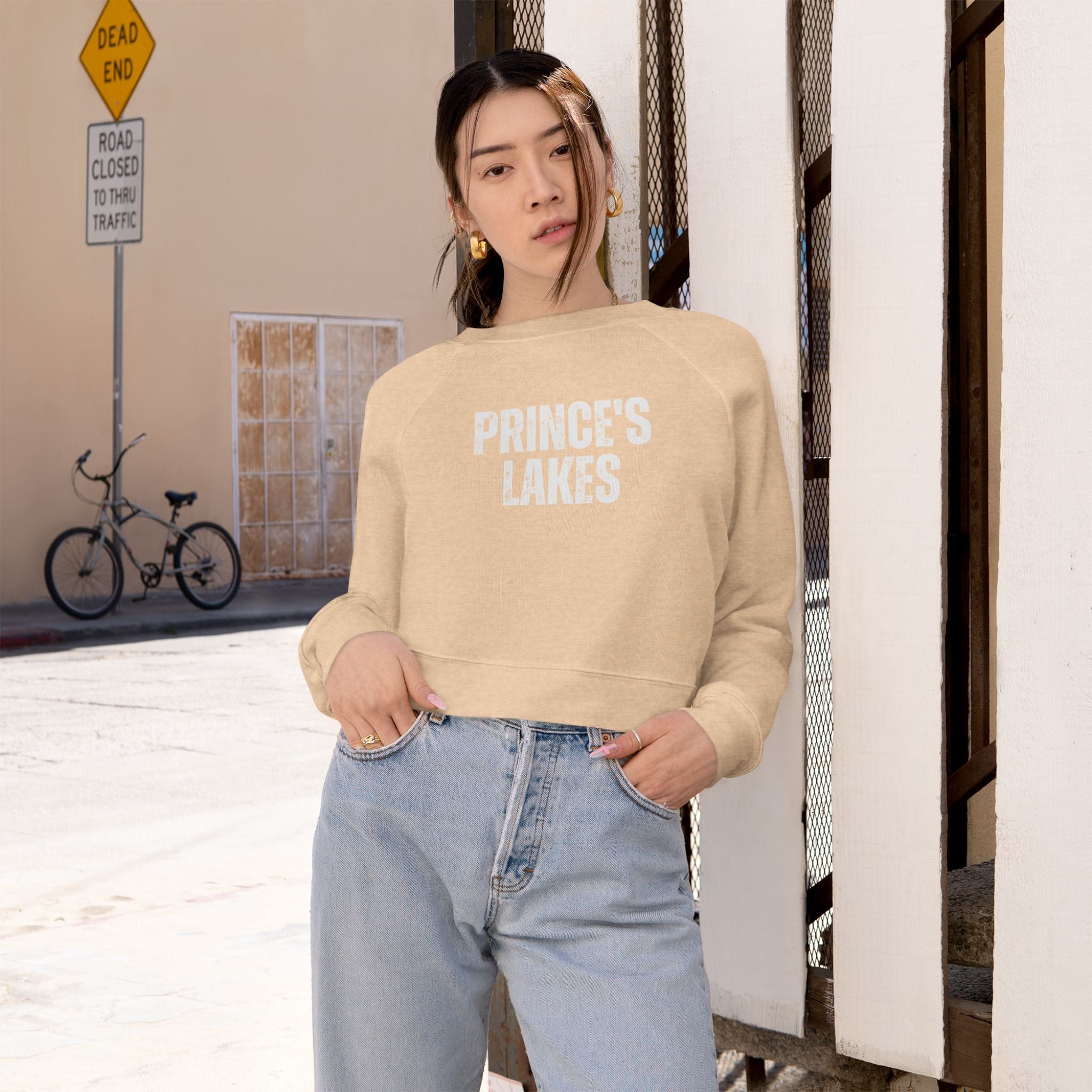Cropped Pullover — 'Prince's Lakes' Minimal White Fleece for Women
