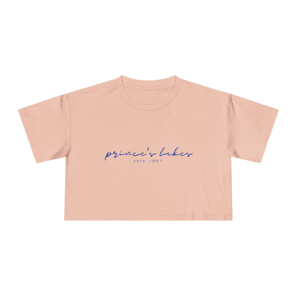 Script Logo Crop Tee — "princii baker est. 1997" Women's Casual Top