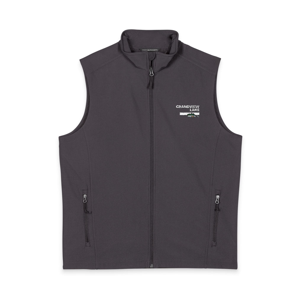 Men's Soft Shell Vest — Grandview Lake Logo Chest