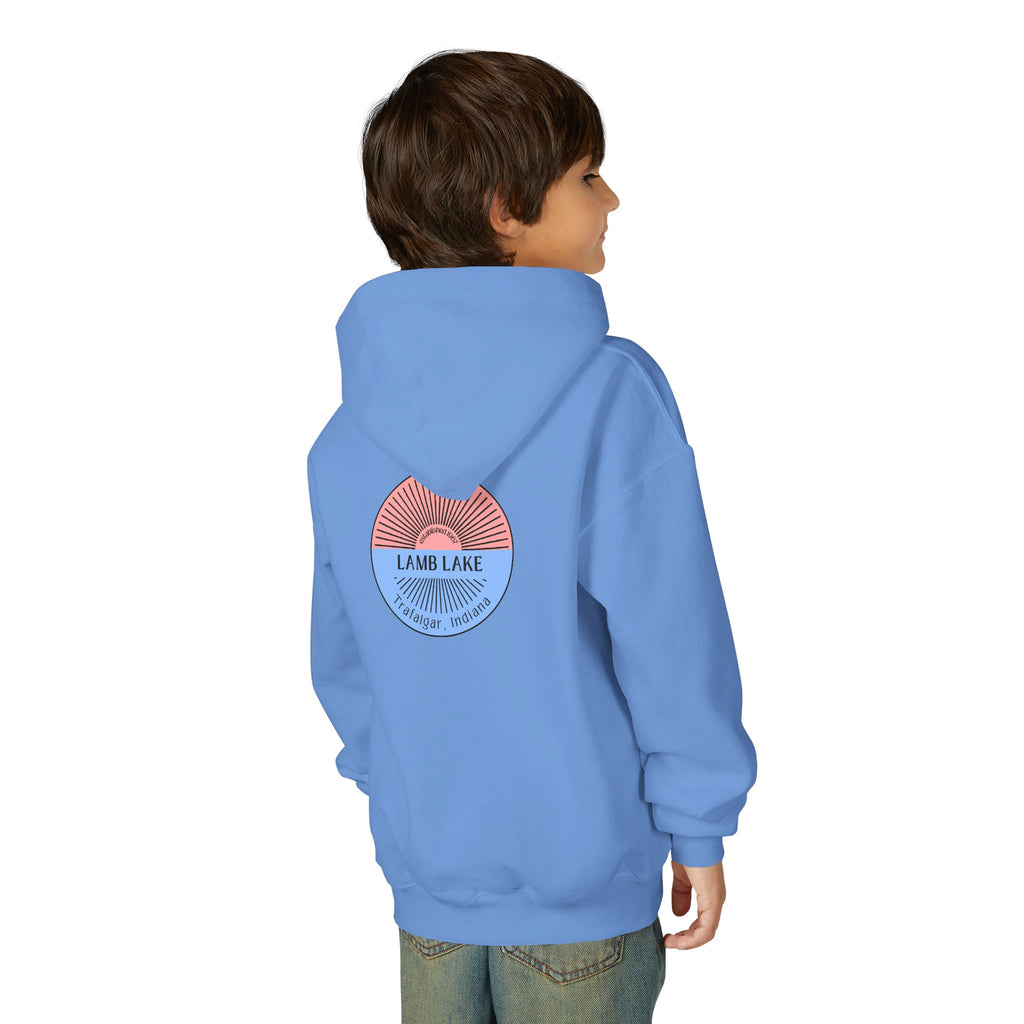 Youth Hoodie - Lamb Lake Retro Sunrise Logo Pullover