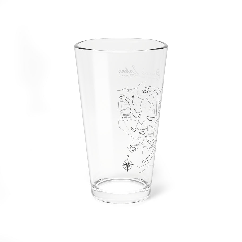16oz Prince's Lakes Map Cocktail Glass