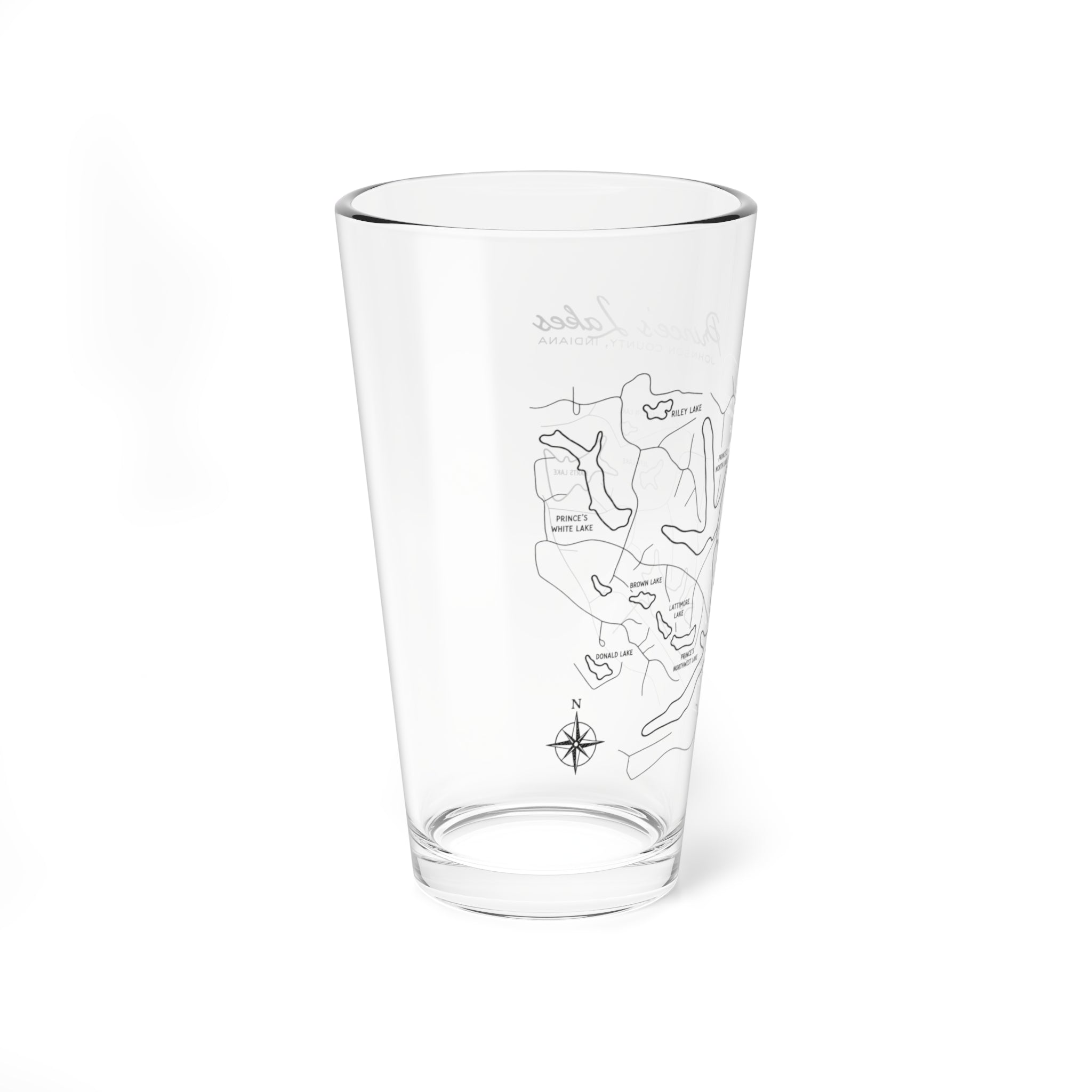 16oz Prince's Lakes Map Cocktail Glass