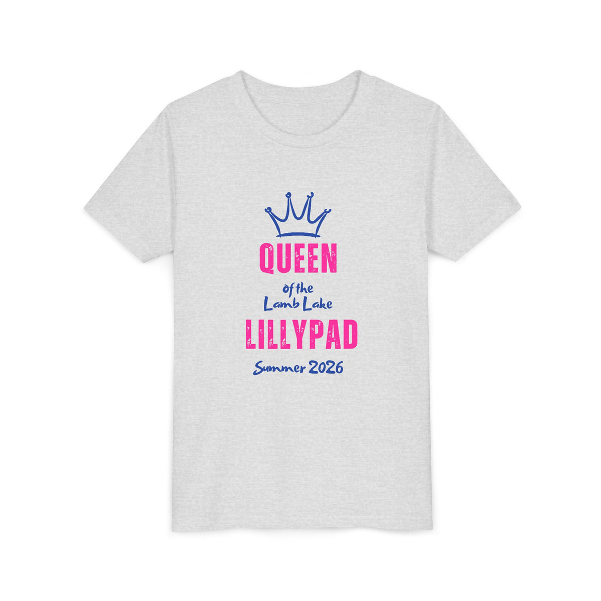 Youth Tee — "Queen of the Lillypad" Lamb Lake Crown Graphic Kids Shirt