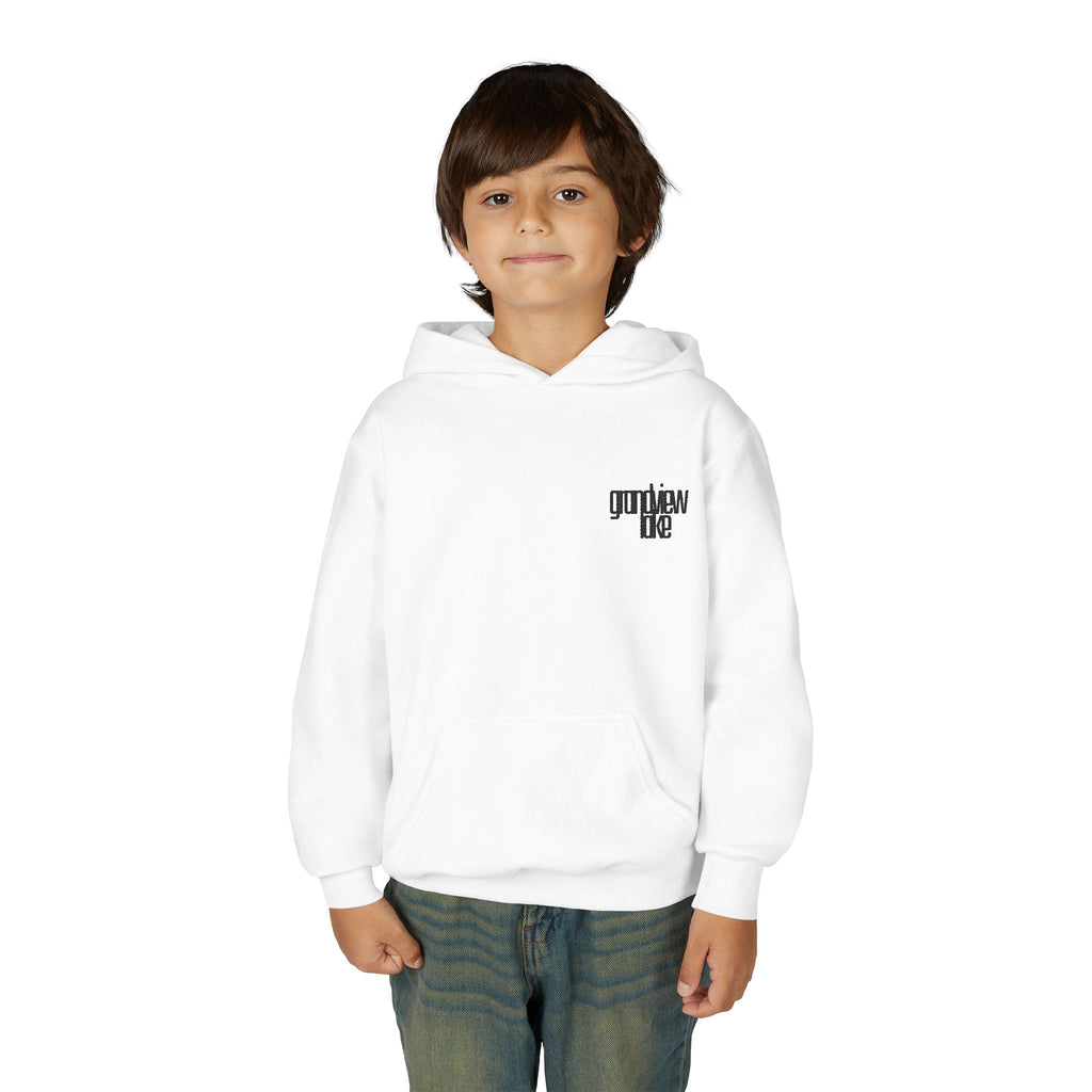 Youth Hoodie — Minimal 'grandview lake' Chest Logo Streetwear