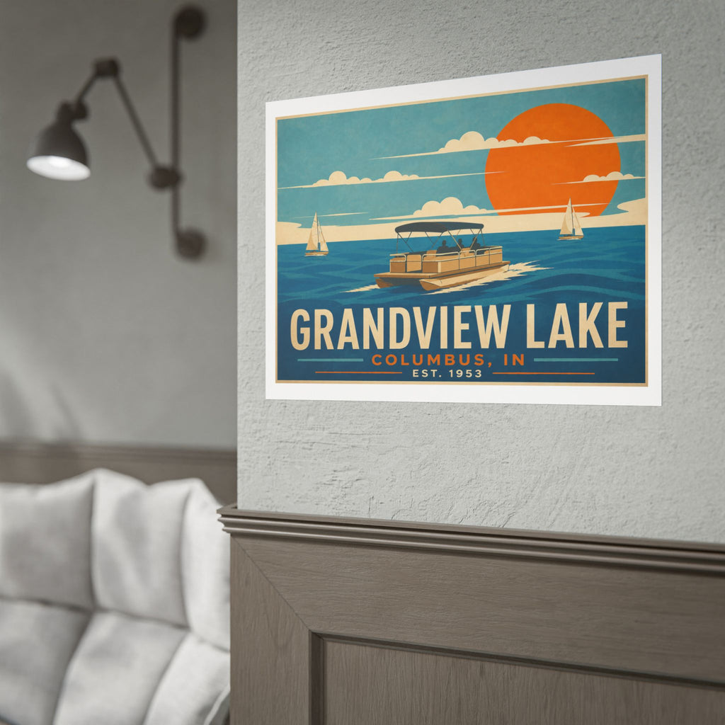 Grandview Lake Poster — Vintage Lake Travel Print (Rolled Poster)