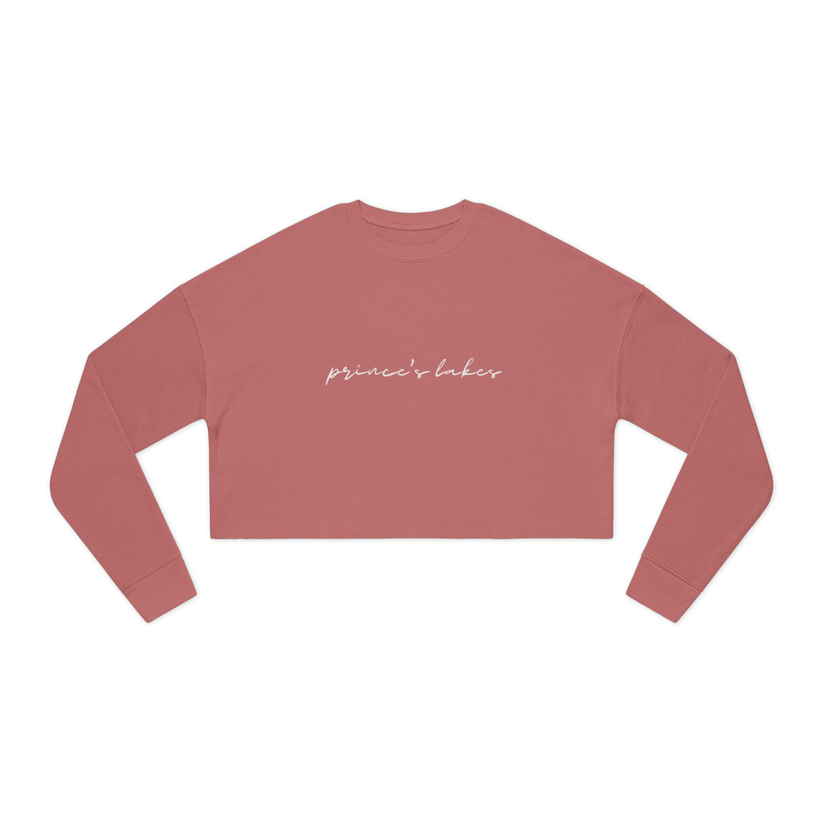 Cropped Hem Sweatshirt — 'prince's lakes' Script Logo, Cozy Casual Pullover