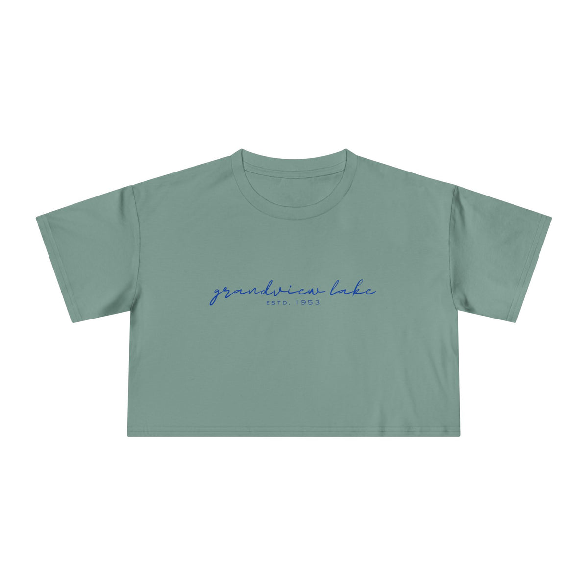 Script Logo Crop Tee — "grandview lake" Women's Casual Top