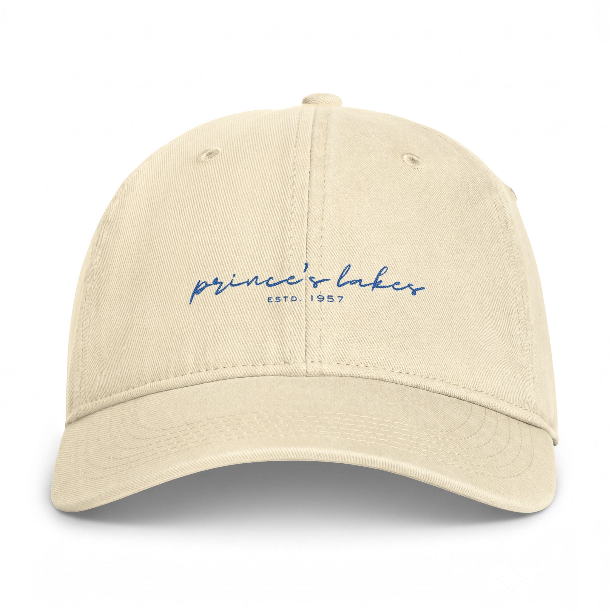 Washed Coastal Cap — "Prince's Lakes" Embroidered Lake Hat