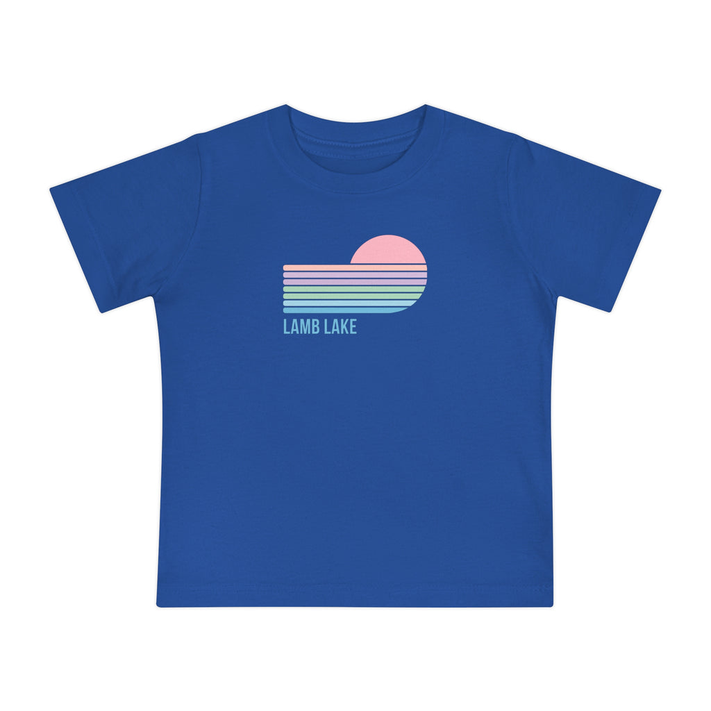 Baby T-Shirt — Pastel Retro Heart Sunset "Lamb Lake"