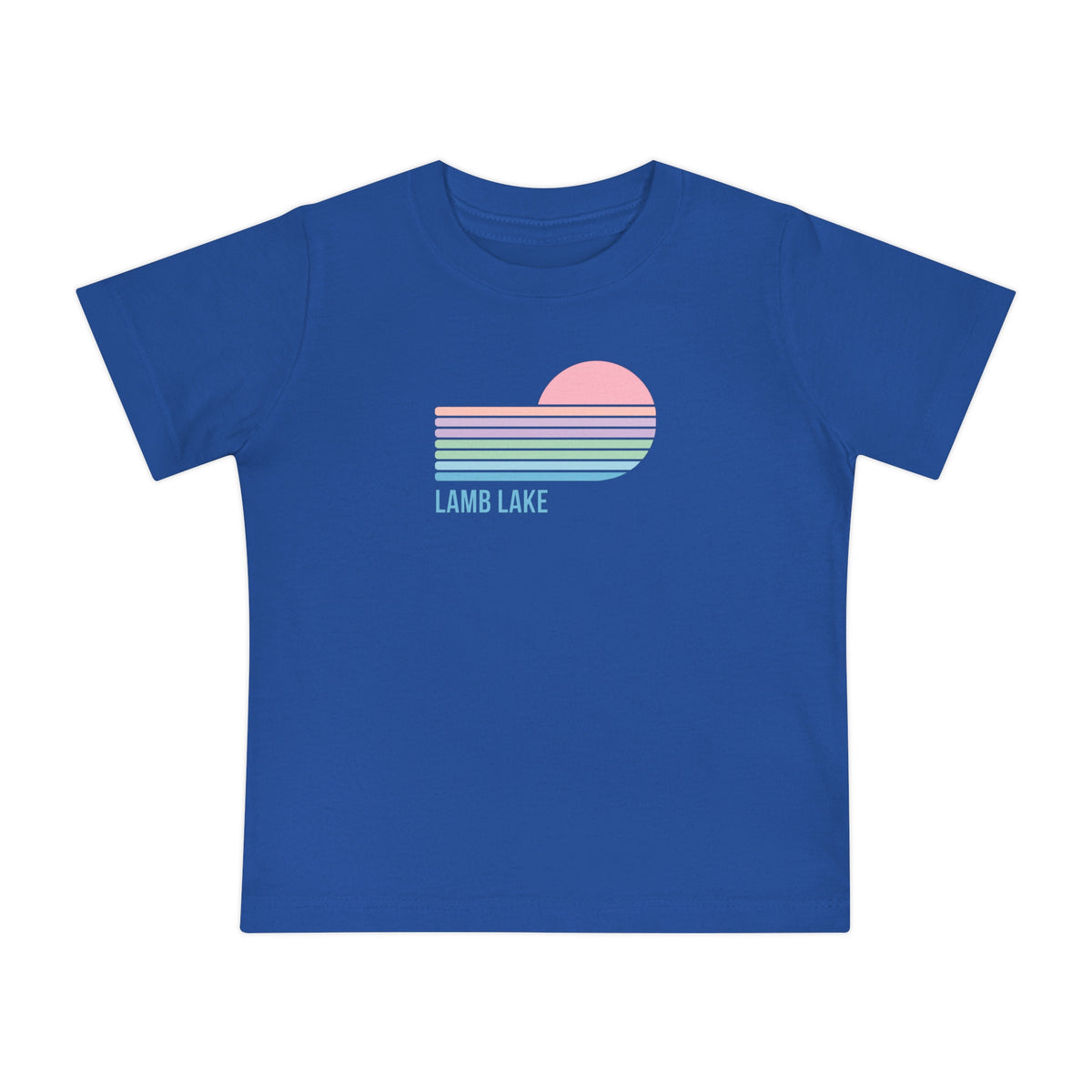 Baby T-Shirt — Pastel Retro Heart Sunset "Lamb Lake"
