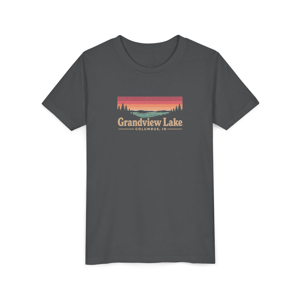 Youth Tee — Grandview Lake Retro Sunset Graphic