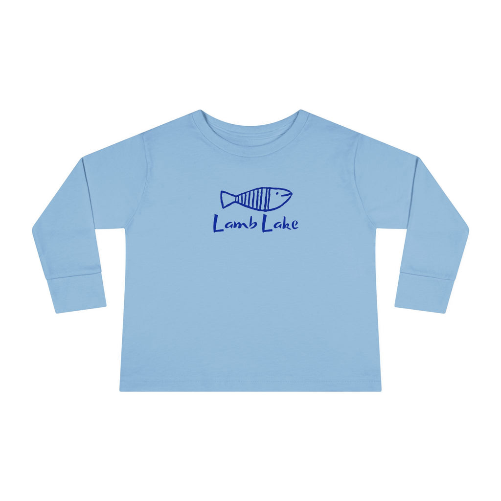 Toddler Long Sleeve Tee — "Lamb Lake" Hand-Drawn Fish Graphic