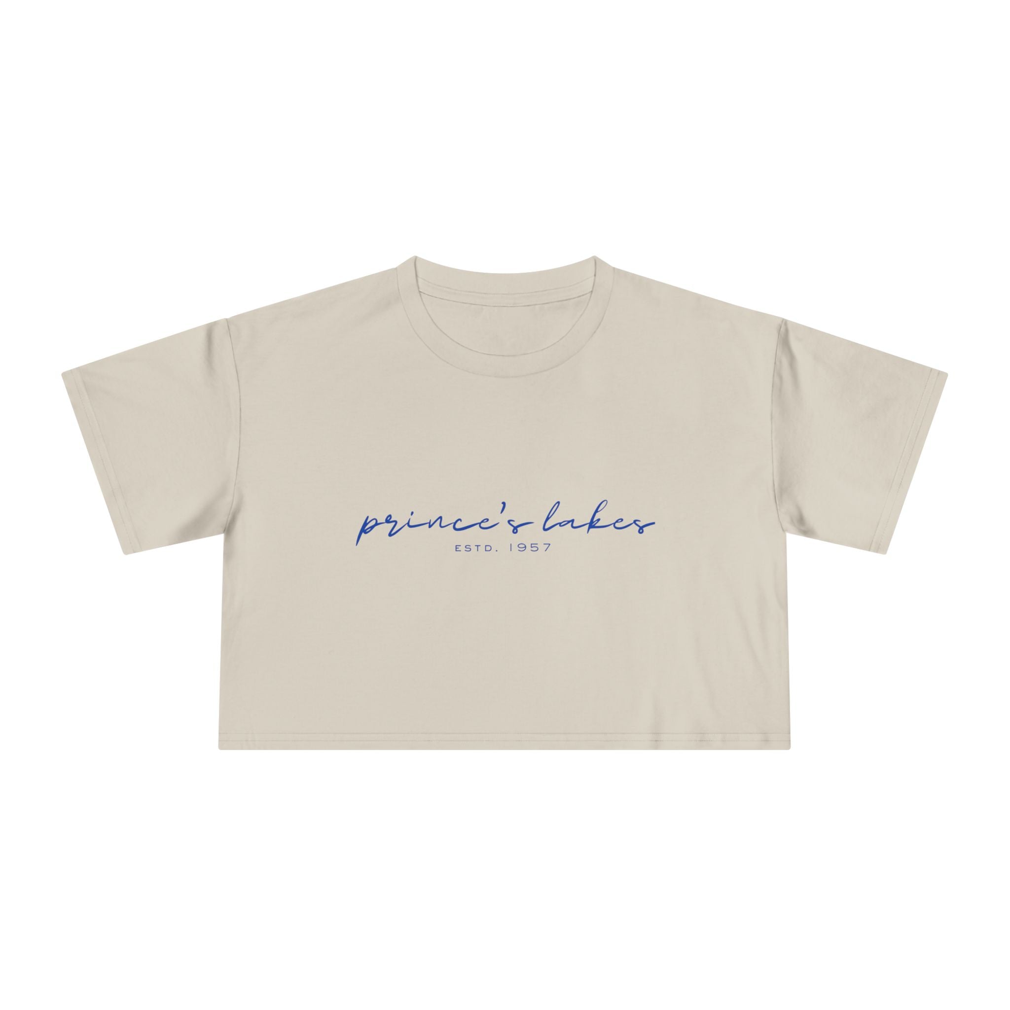 Script Logo Crop Tee — "princii baker est. 1997" Women's Casual Top
