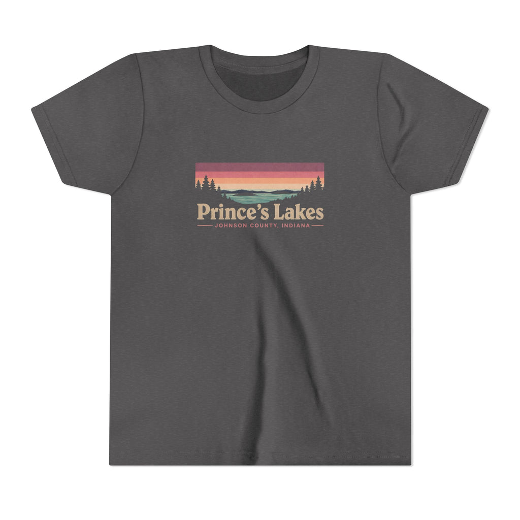 Youth Tee — Prince's Lakes Retro Sunset Graphic