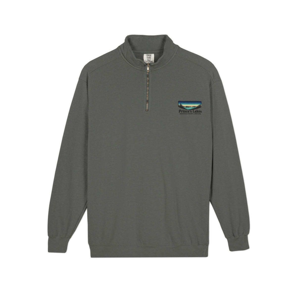 Quarter-Zip Sweatshirt — Pleasant Lake Retro Sunset Patch
