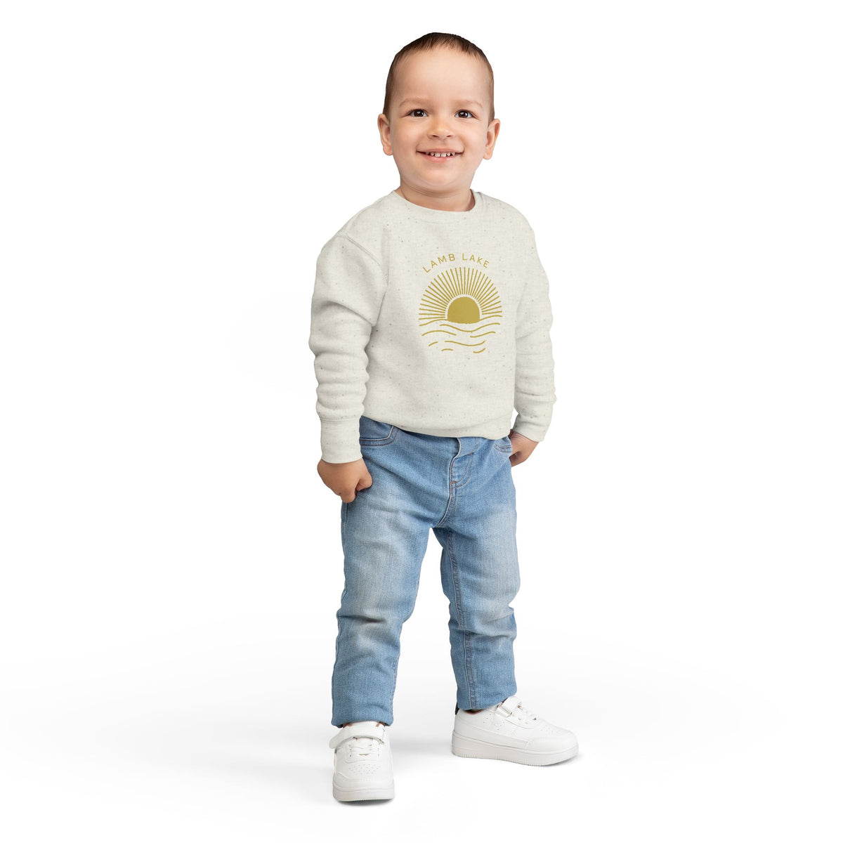 Toddler Sweatshirt - 'Lamb Lake' Sunrise Graphic Pullover for Kids