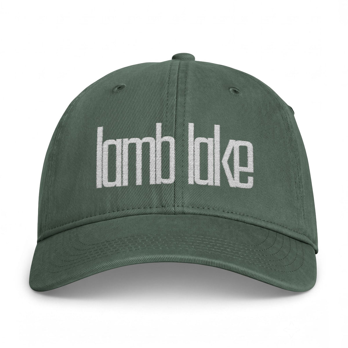 Distressed 'lake lake' Embroidered Washed Cap