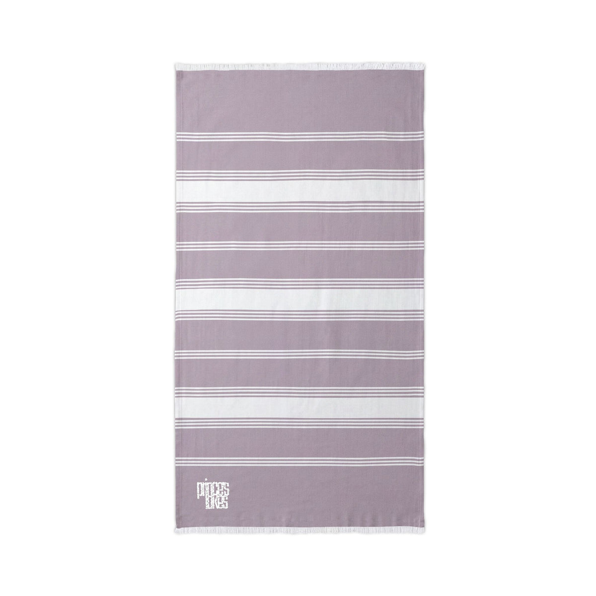 Prince's Lakes Striped Embroidered Beach Throw Towel — Lightweight Turkish Fringe Beach Towel