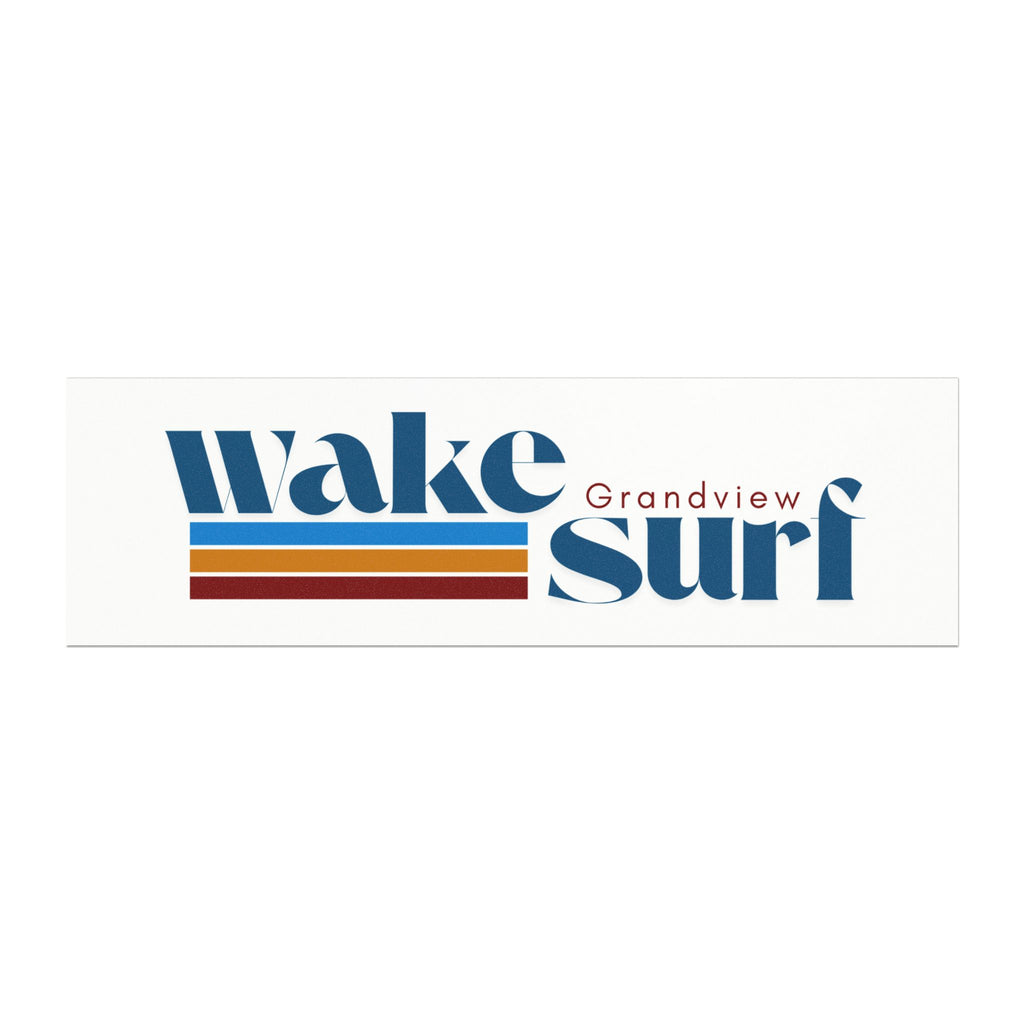 Wake Surf Grandview Car Magnet — Retro Stripes Wakeboarding Decal