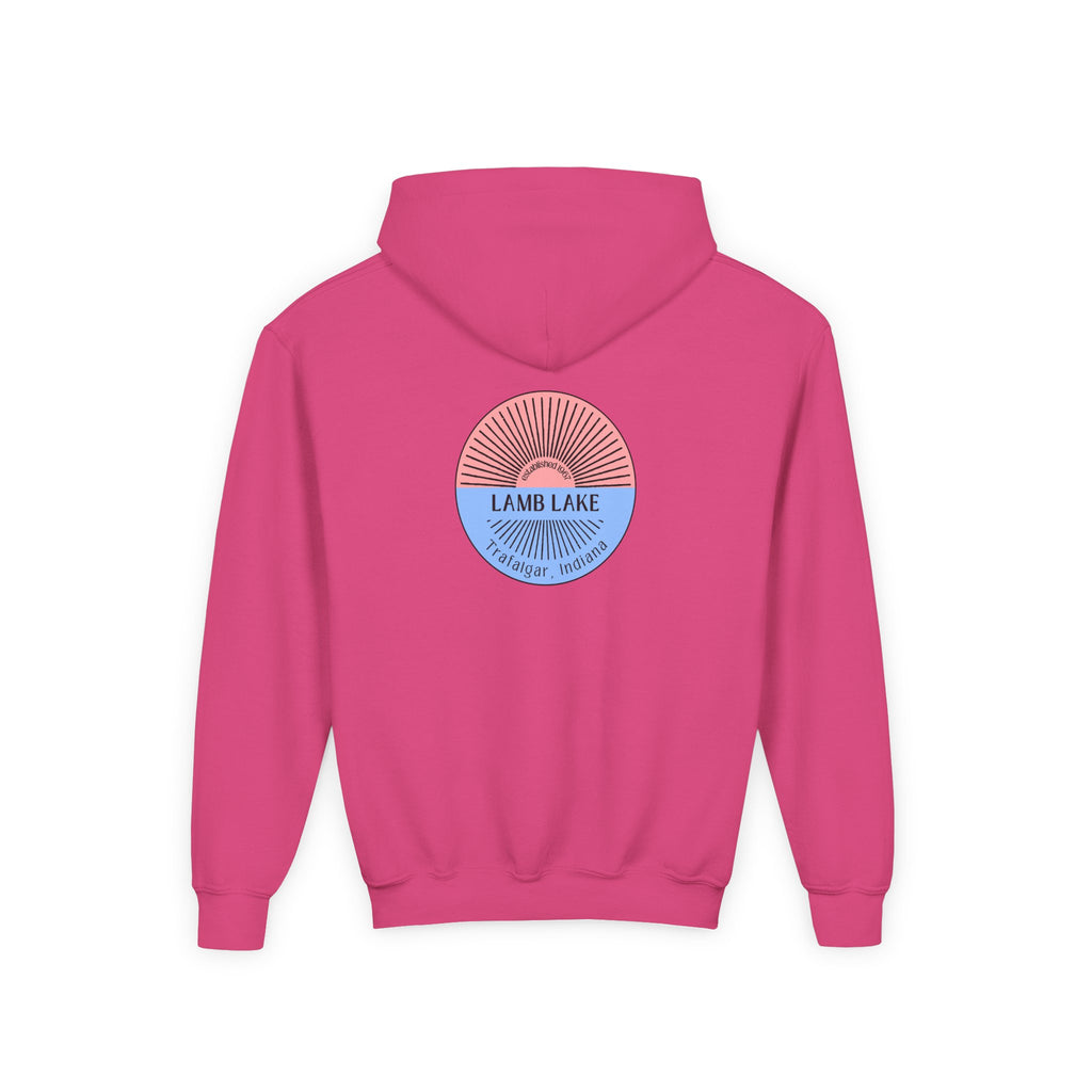 Youth Hoodie - Lamb Lake Retro Sunrise Logo Pullover