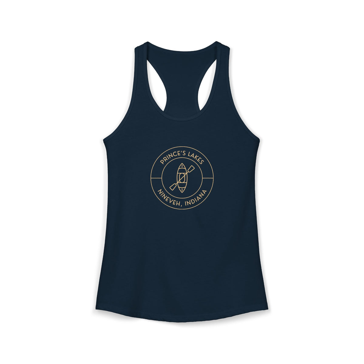 Women's Racerback Tank- "Kayak Prince's Lakes"
