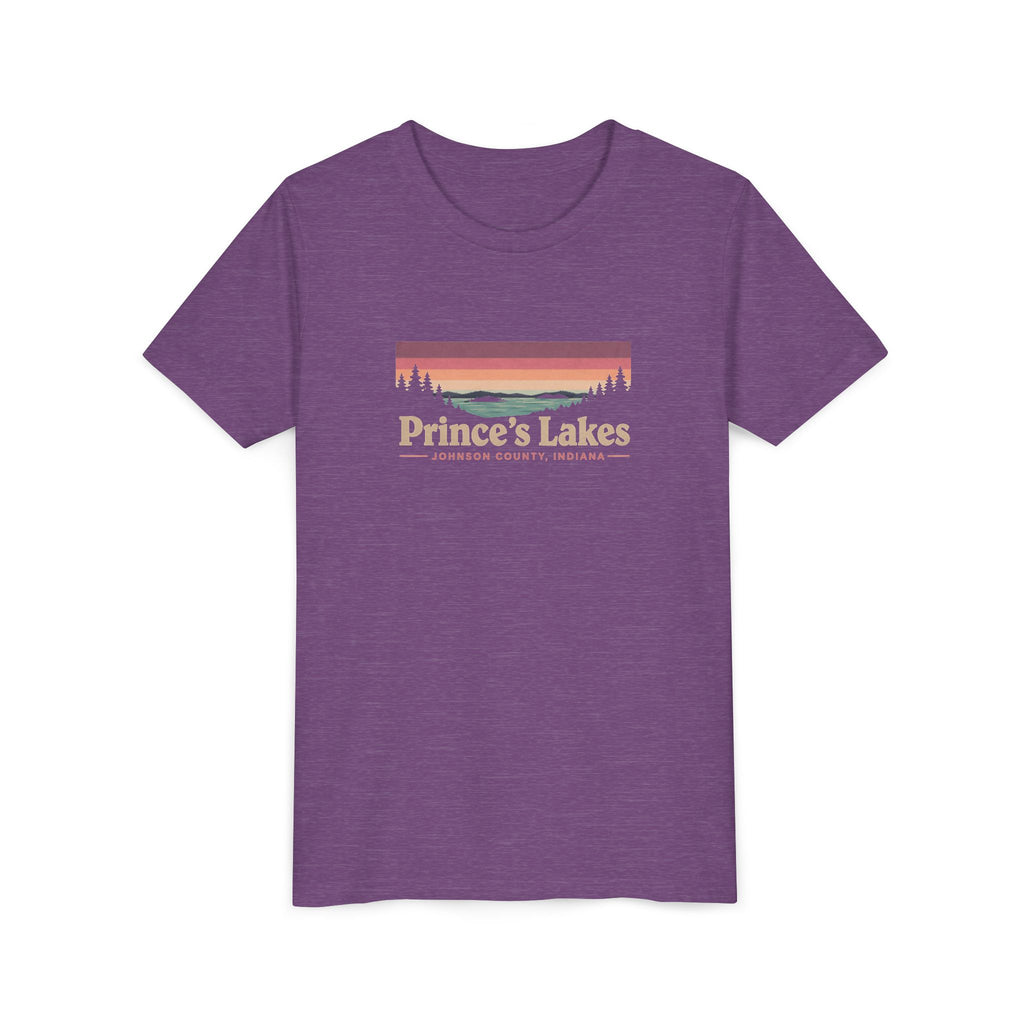Youth Tee — Prince's Lakes Retro Sunset Graphic