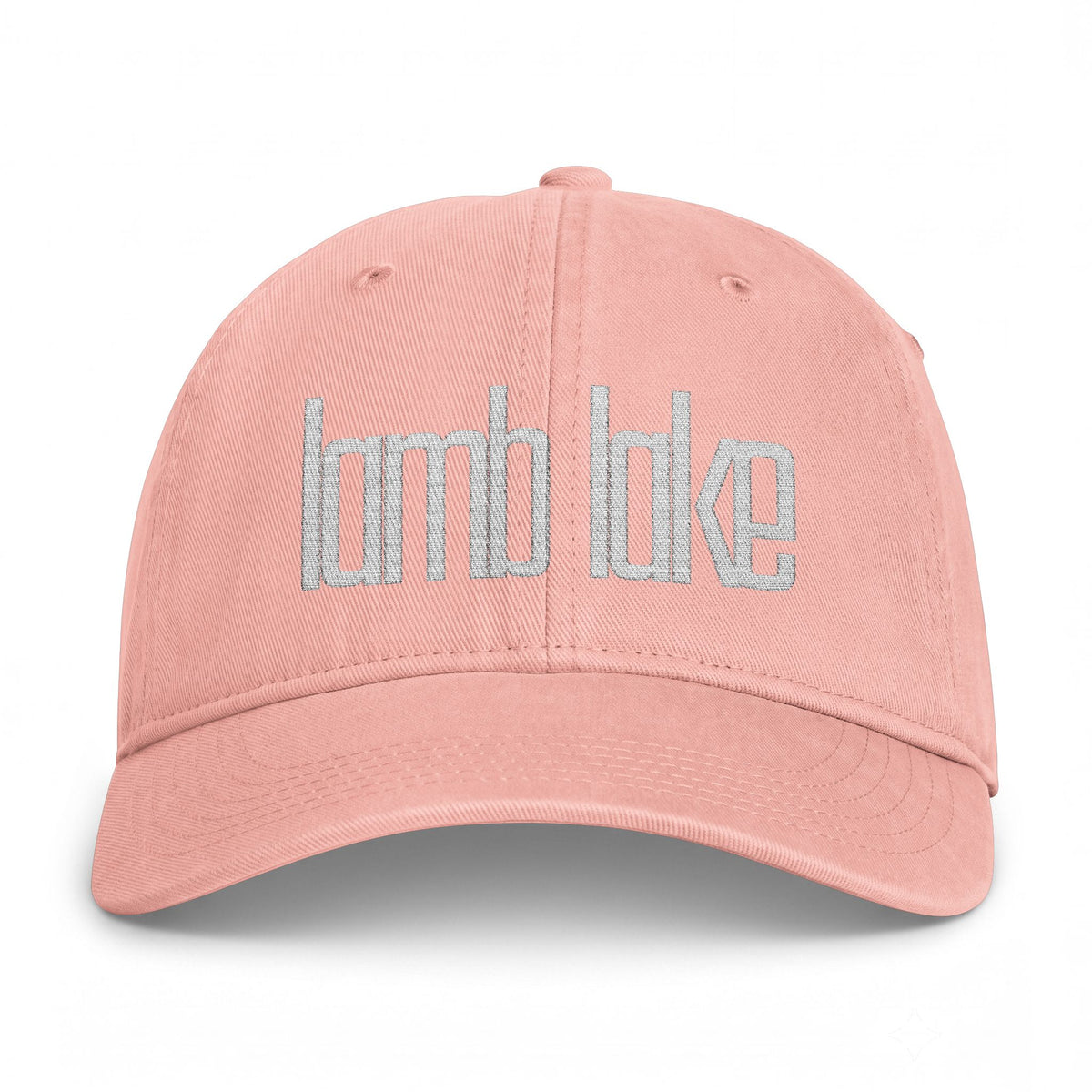Distressed 'lake lake' Embroidered Washed Cap