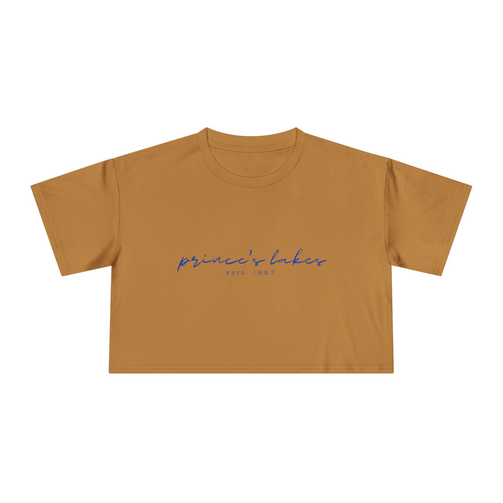Script Logo Crop Tee — "princii baker est. 1997" Women's Casual Top