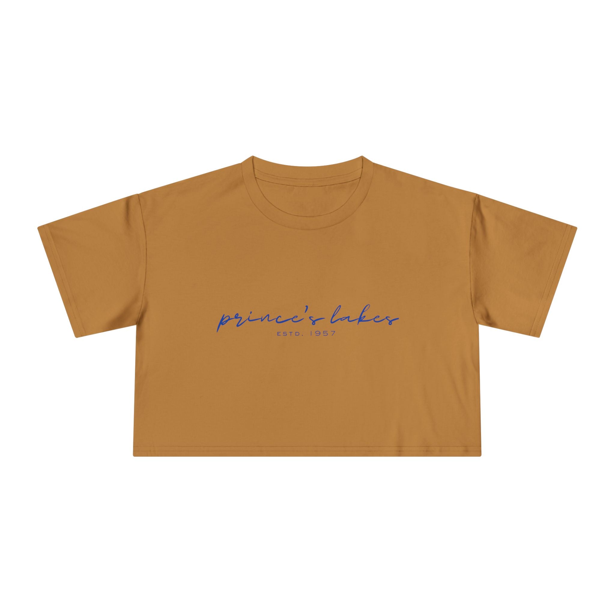 Script Logo Crop Tee — "princii baker est. 1997" Women's Casual Top