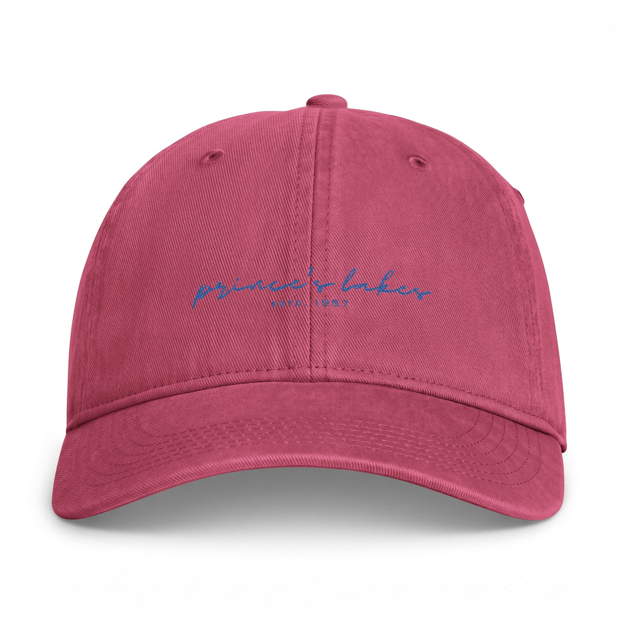 Washed Coastal Cap — "Prince's Lakes" Embroidered Lake Hat