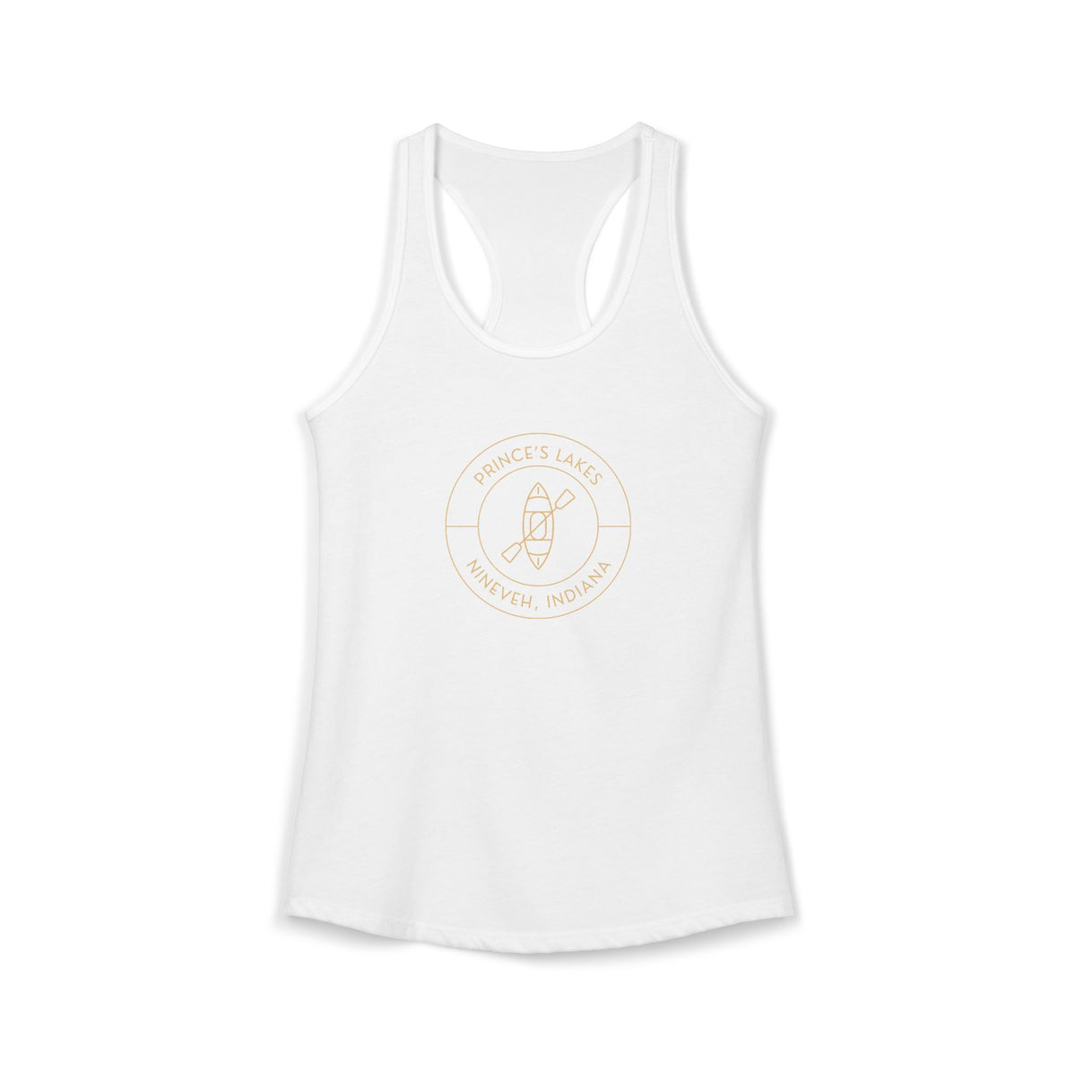 Women's Racerback Tank- "Kayak Prince's Lakes"