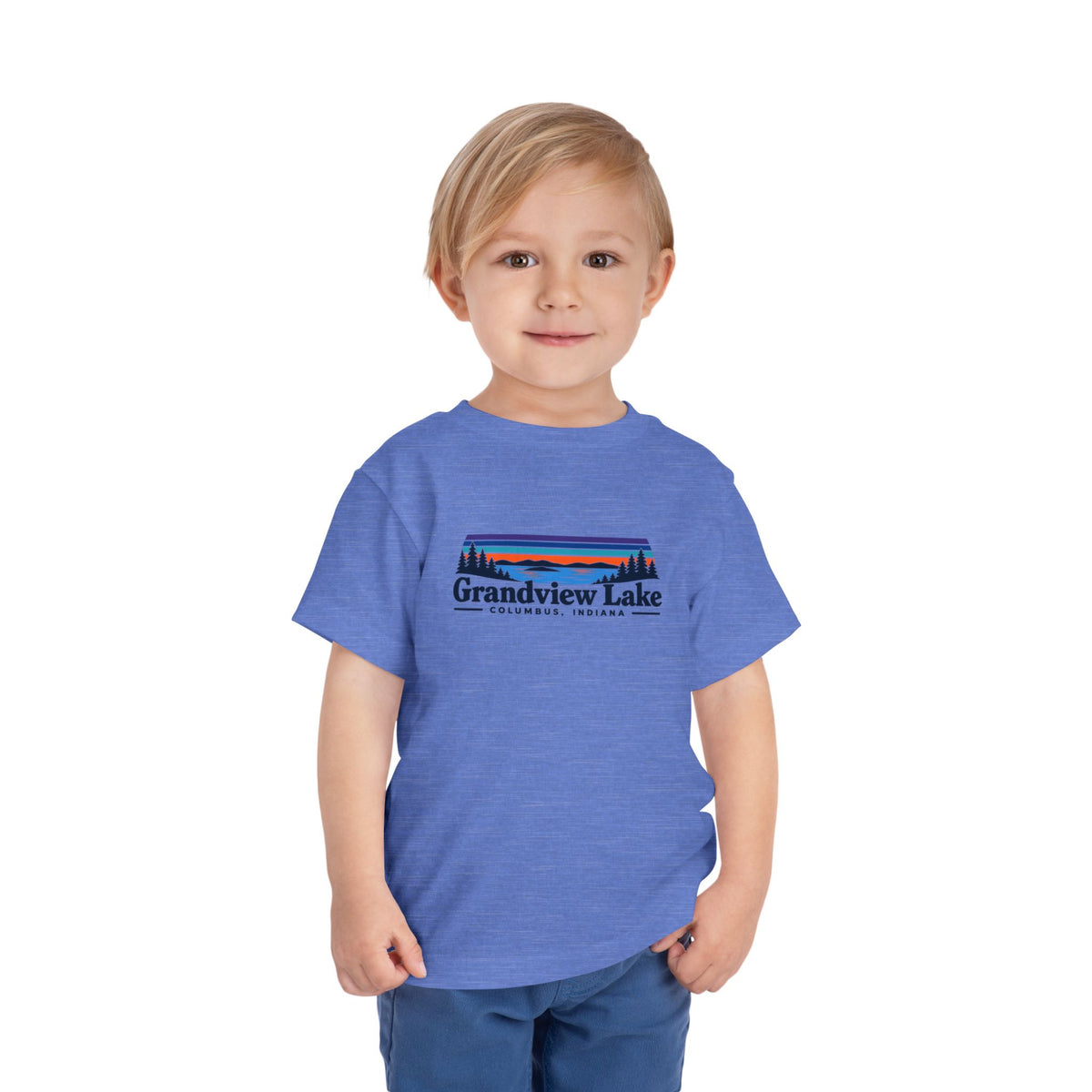 Toddler Tee - "Grandview Lake" Retro Sunset Graphic