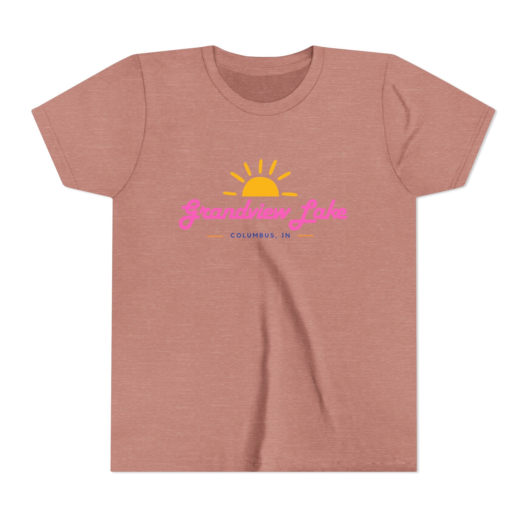 Youth Tee — Grandview Lake Retro Sunset Kids Shirt (Columbus, IN)