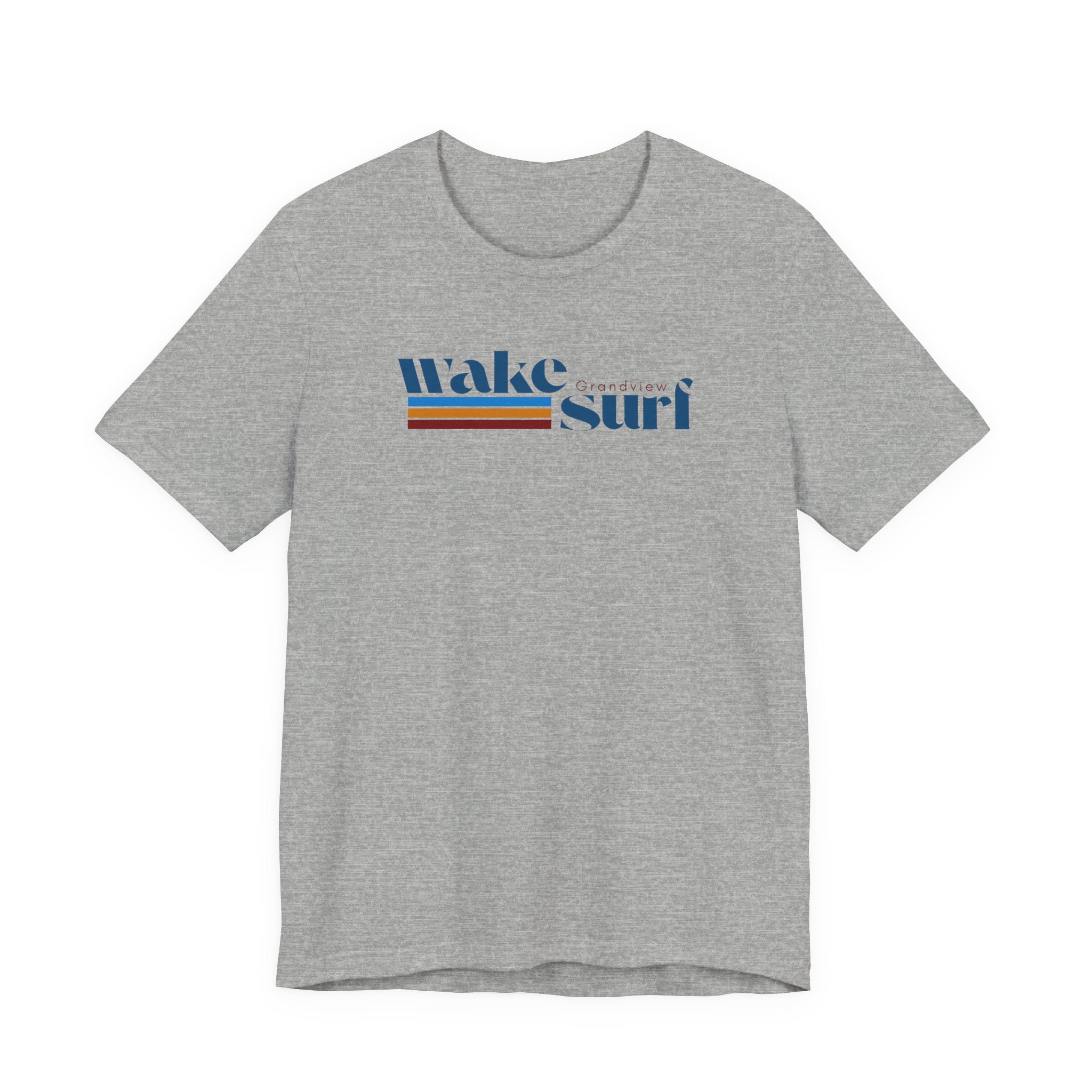 Wake Surf Grandview Stripe Tee — Retro Surfing Graphic T-Shirt