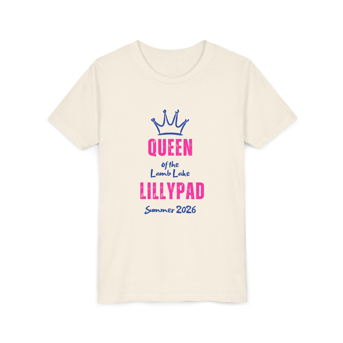 Youth Tee — "Queen of the Lillypad" Lamb Lake Crown Graphic Kids Shirt