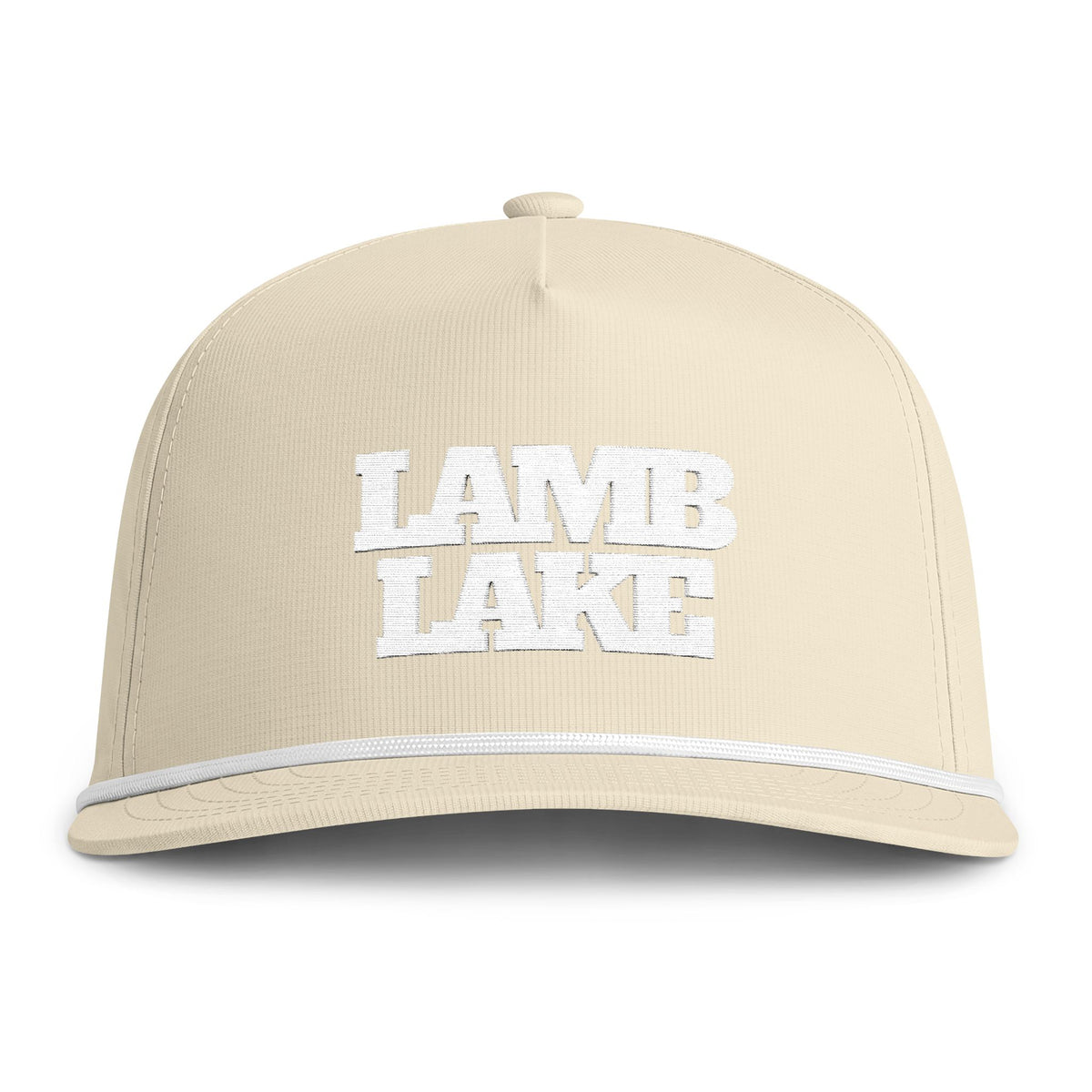 Sunwashed Rope Cap - "LAMB LAKE' Embroidered Trucker Hat