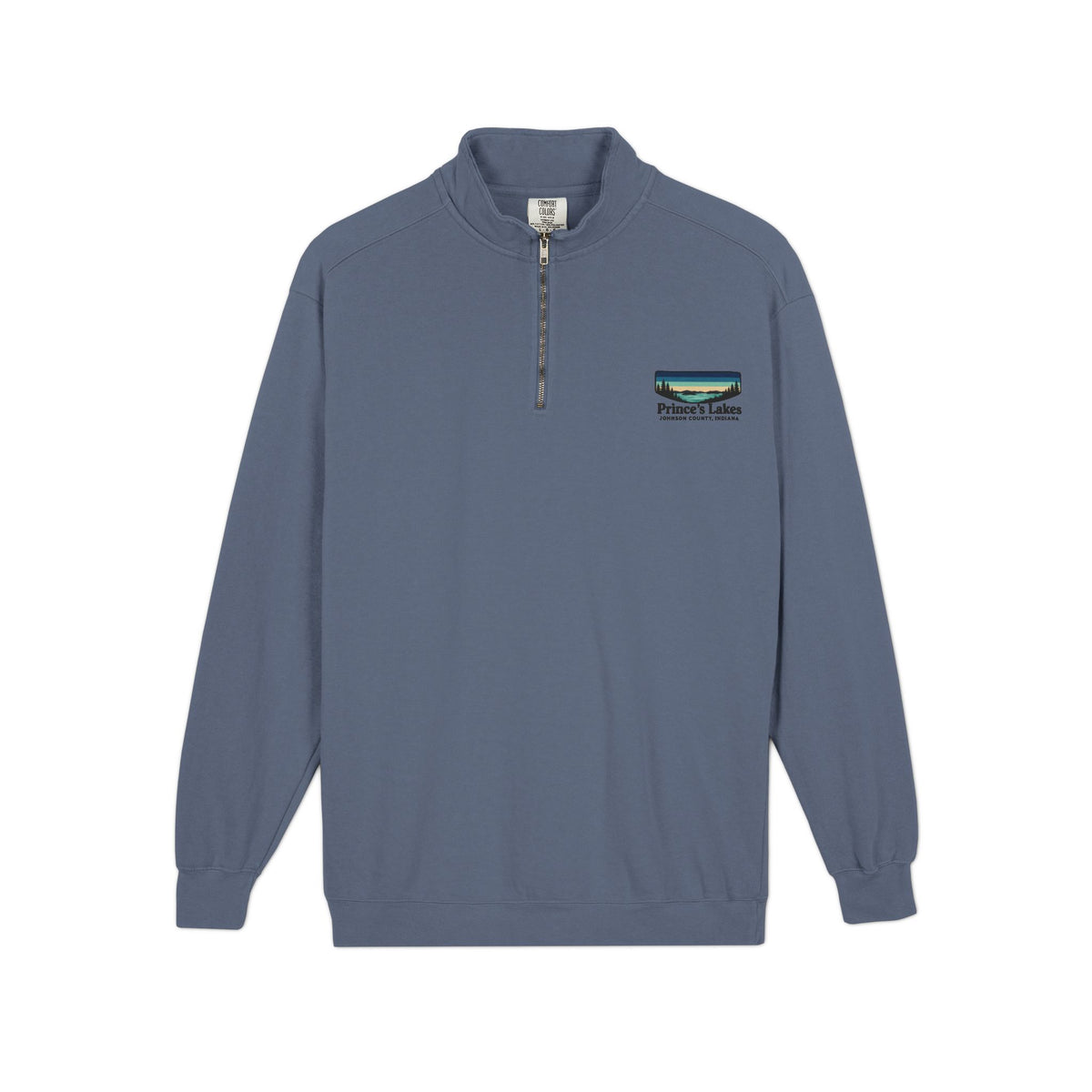 Quarter-Zip Sweatshirt — Pleasant Lake Retro Sunset Patch
