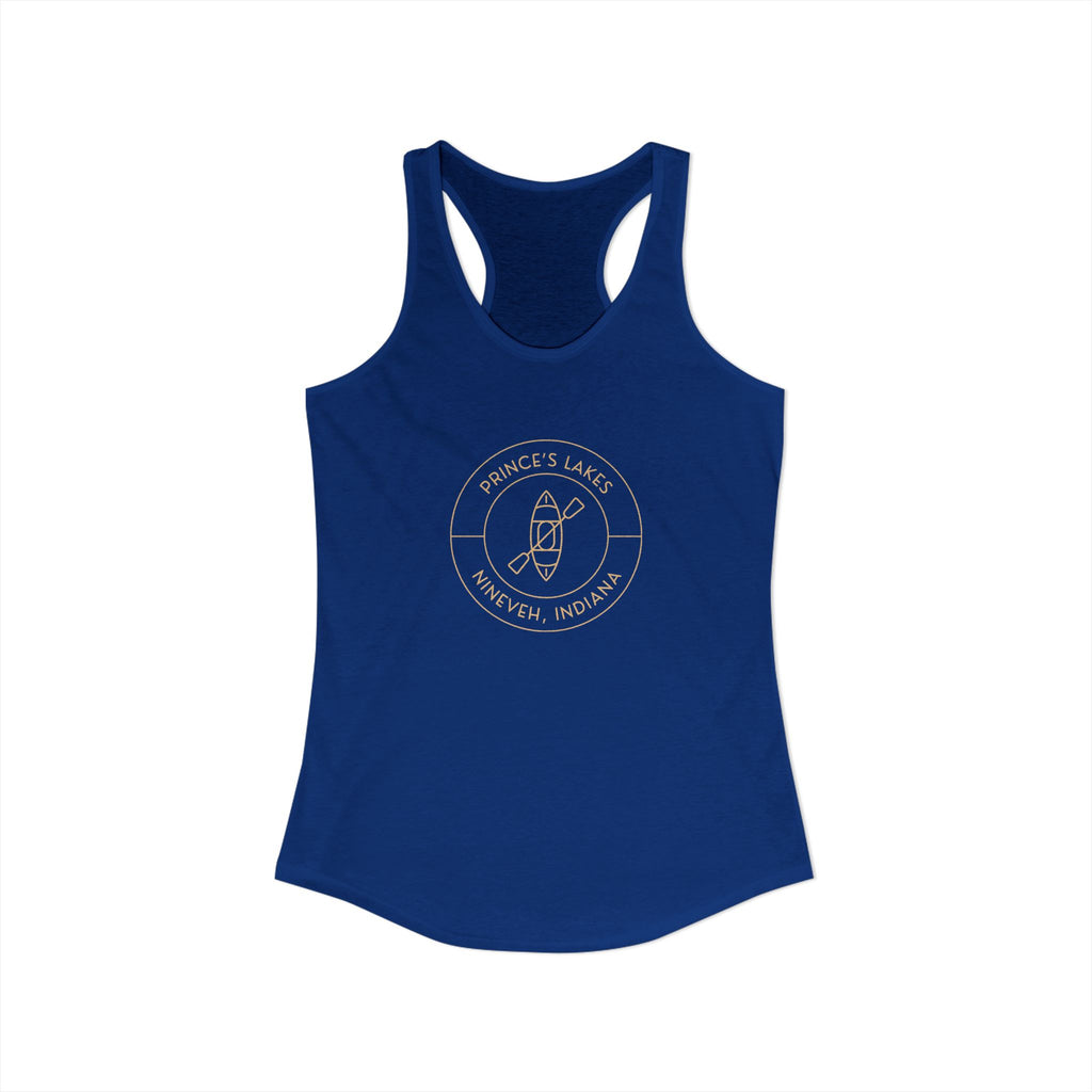 Women's Racerback Tank- "Kayak Prince's Lakes"