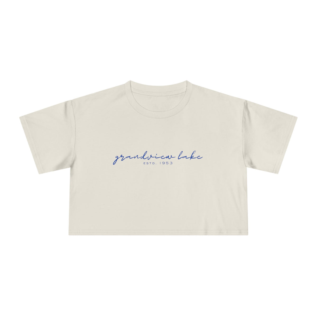 Script Logo Crop Tee — "grandview lake" Women's Casual Top