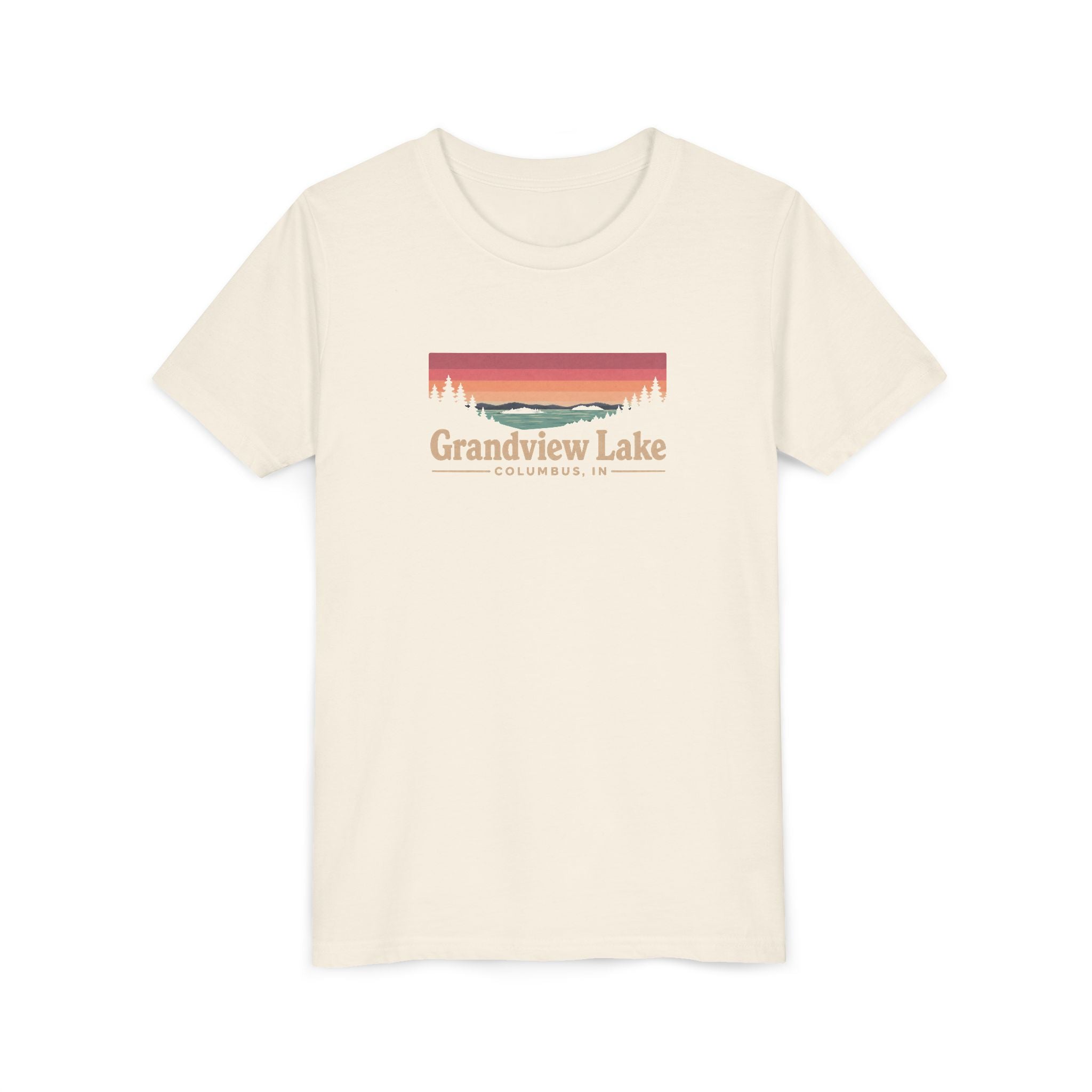 Youth Tee — Grandview Lake Retro Sunset Graphic