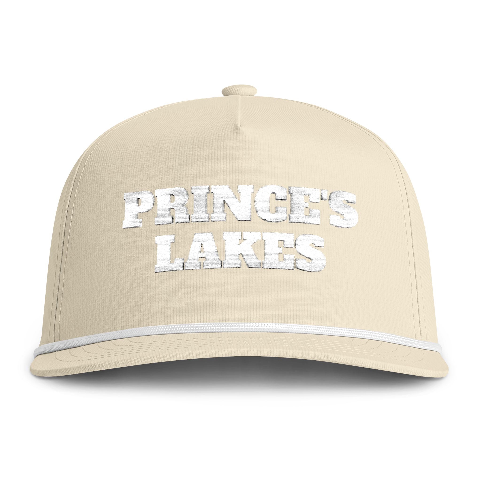 Sunwashed Rope Cap - "PRINCE'S LAKES' Embroidered Trucker Hat