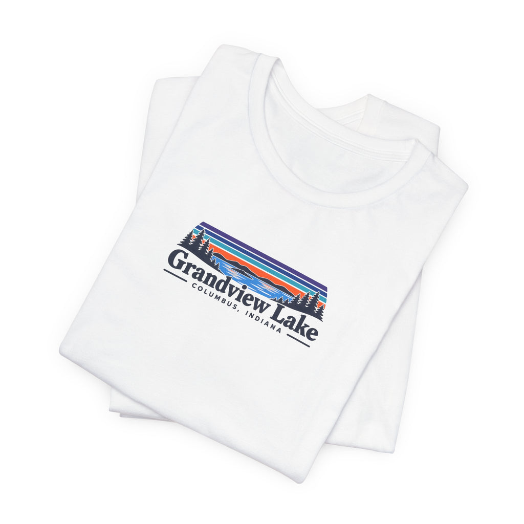 Grandview Lake Landscape Tee — Retro Mountain Lake Graphic T-Shirt