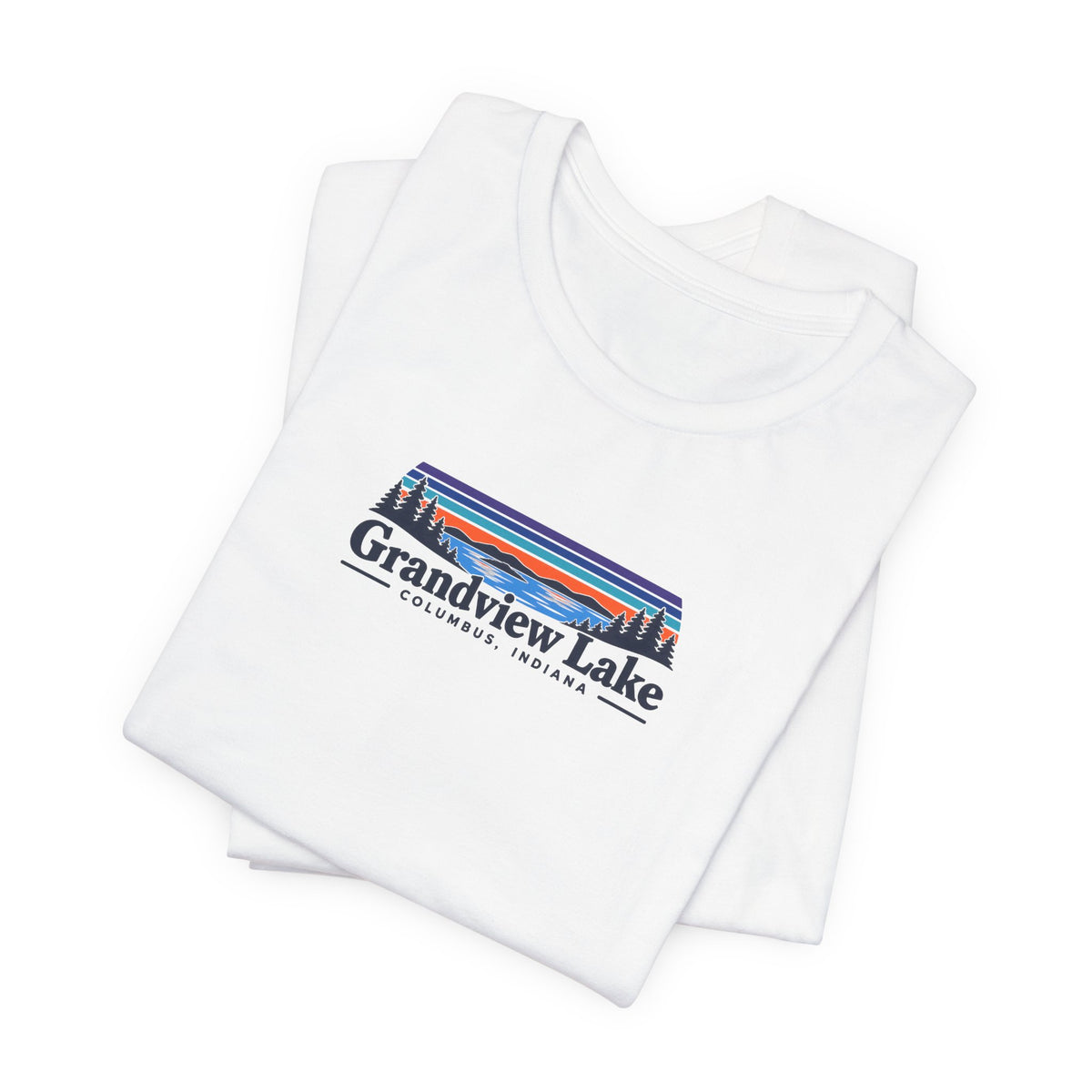 Grandview Lake Landscape Tee — Retro Mountain Lake Graphic T-Shirt