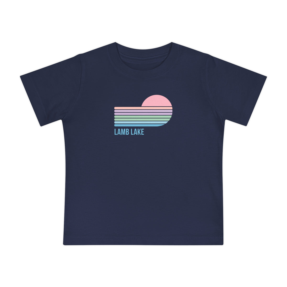 Baby T-Shirt — Pastel Retro Heart Sunset "Lamb Lake"